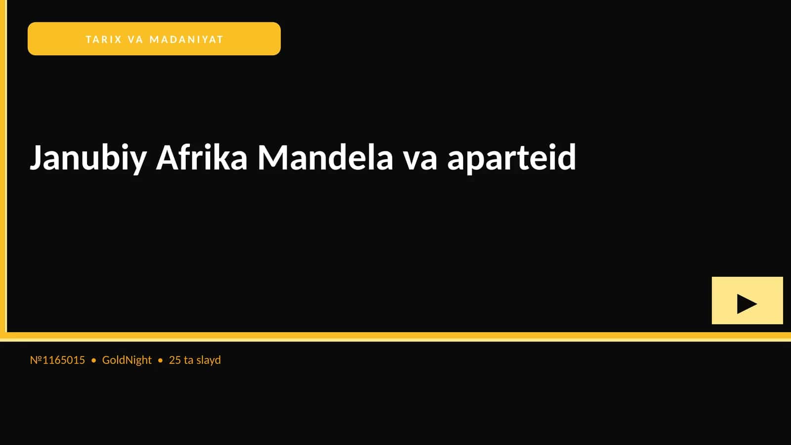 Janubiy Afrika Mandela va aparteid 1
