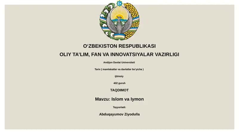 Islom va Iymon 1