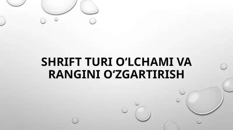 Shrift turioʻlchamivarangini oʻzgartirish 1