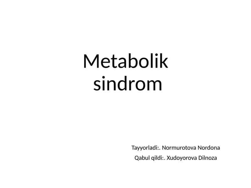 Metabolik sindrom 1