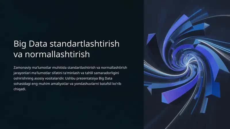 Big Data standartlashtirish va normallashtirish 1