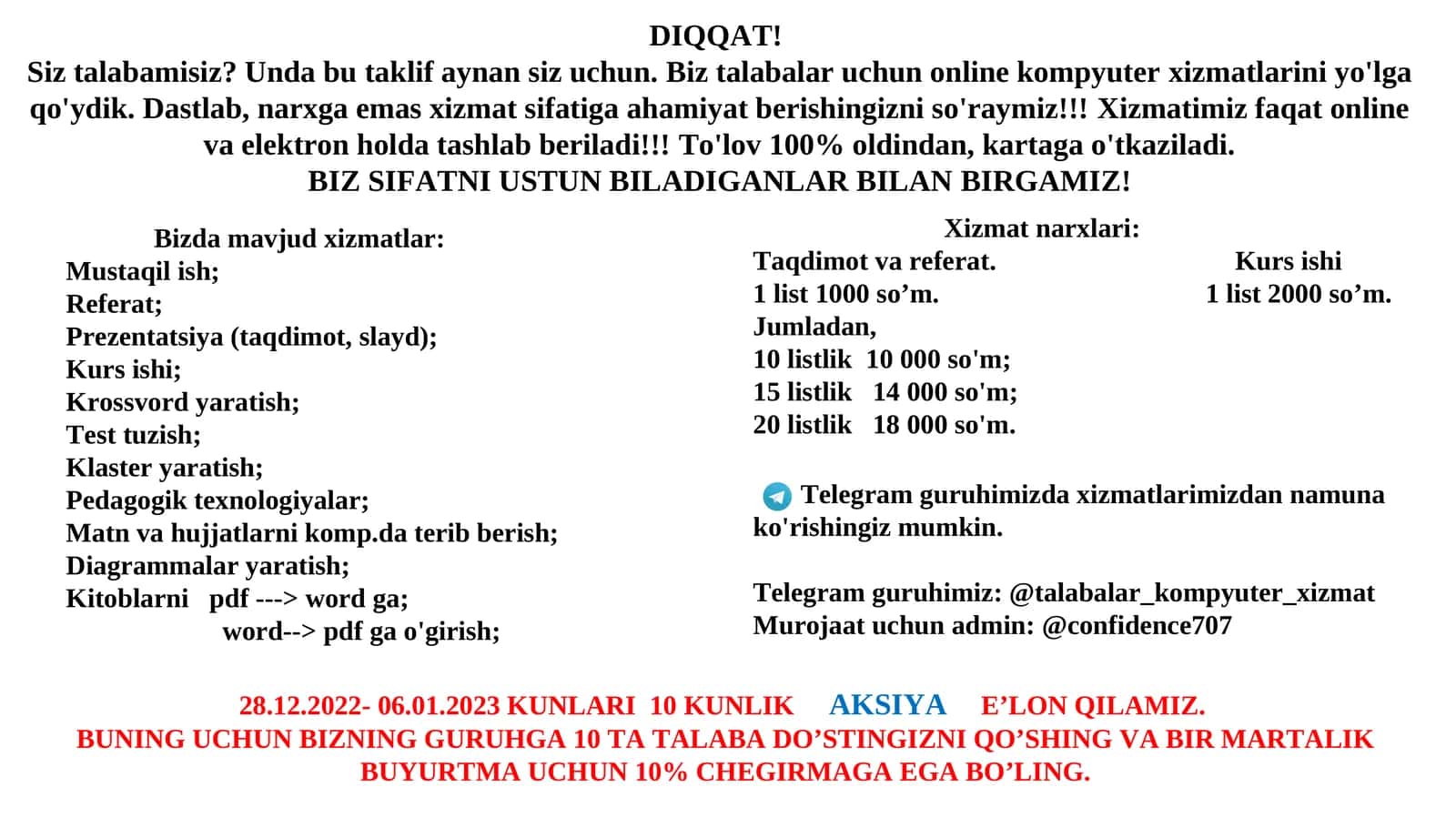 Kurs ishi, Prezentatsiya, Referat 1