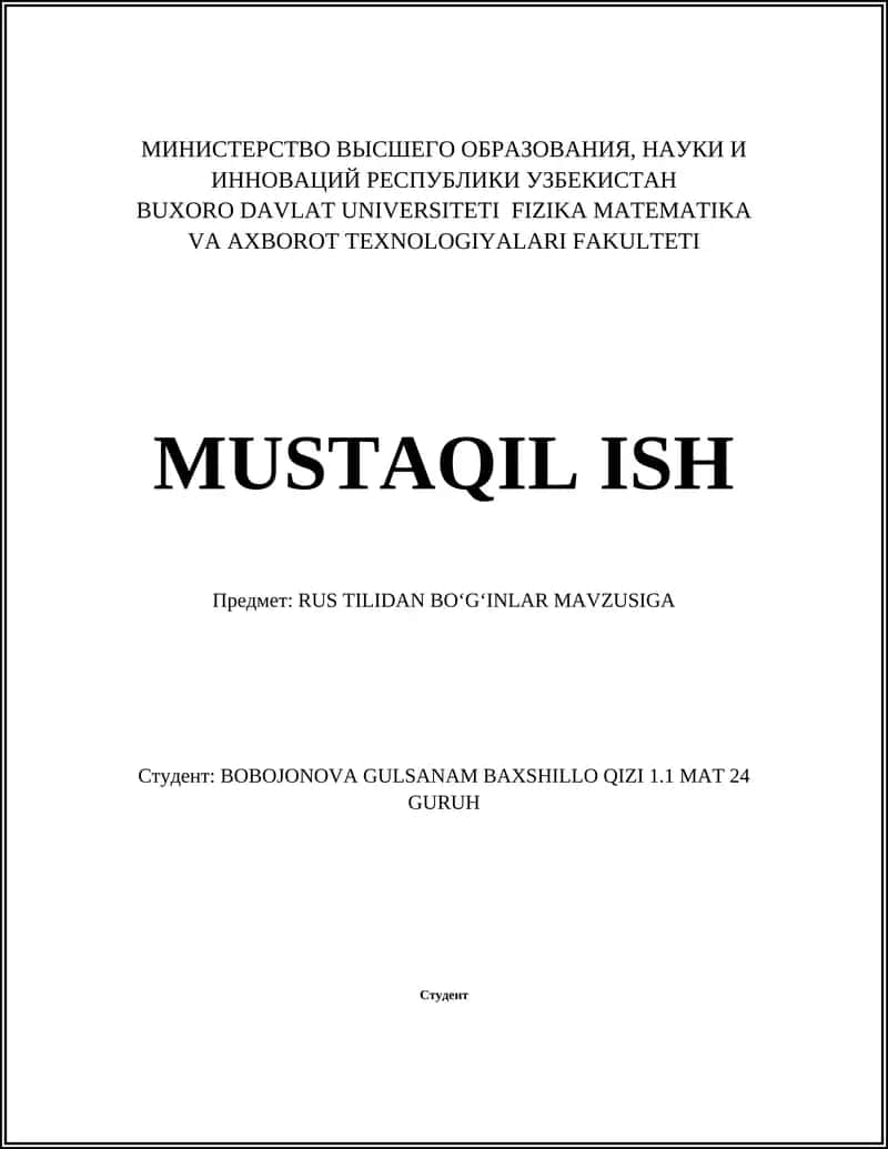 RUS TILIDAN BOʻGʻINLAR MAVZUSIGA 1