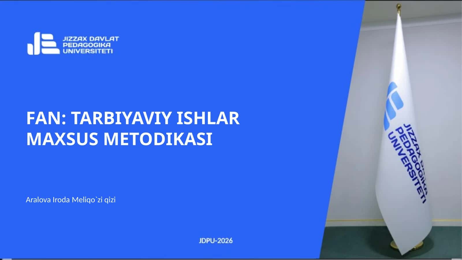 FAN: TARBIYAVIY ISHLAR MAXSUS METODIKASI 1