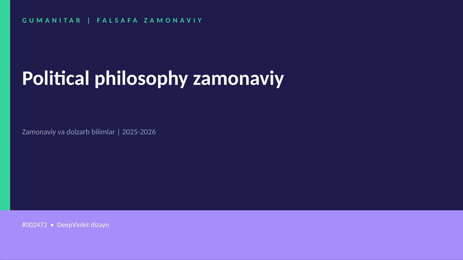 Political philosophy zamonaviy 1