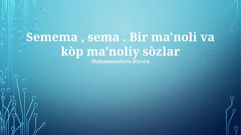 Semantik birliklar (sema va semem) 1