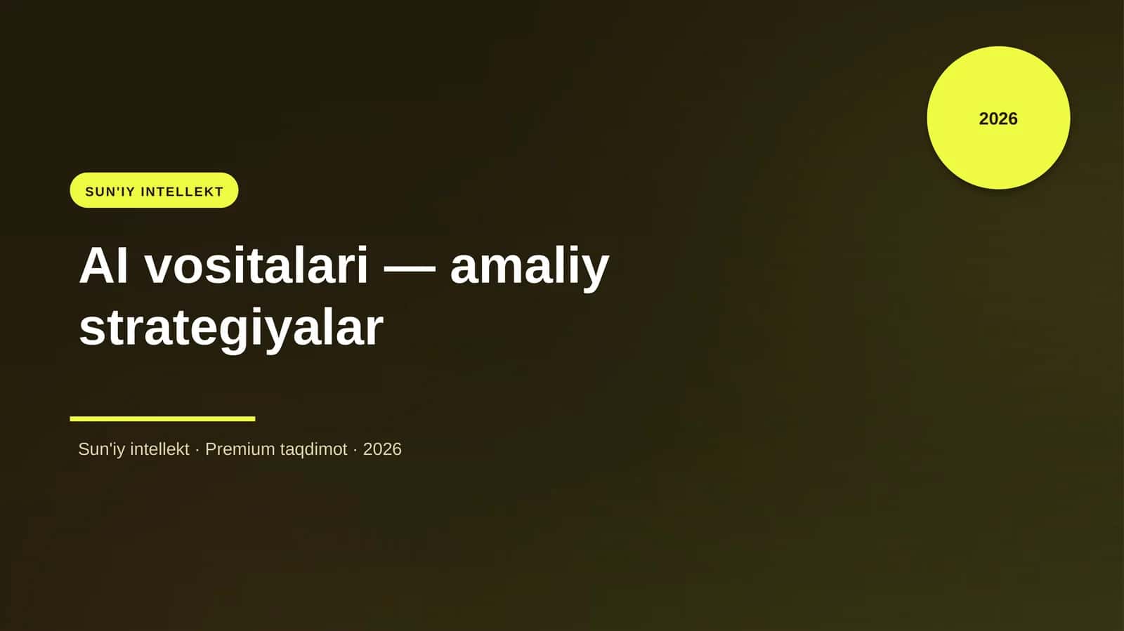 AI vositalari — amaliy strategiyalar 1
