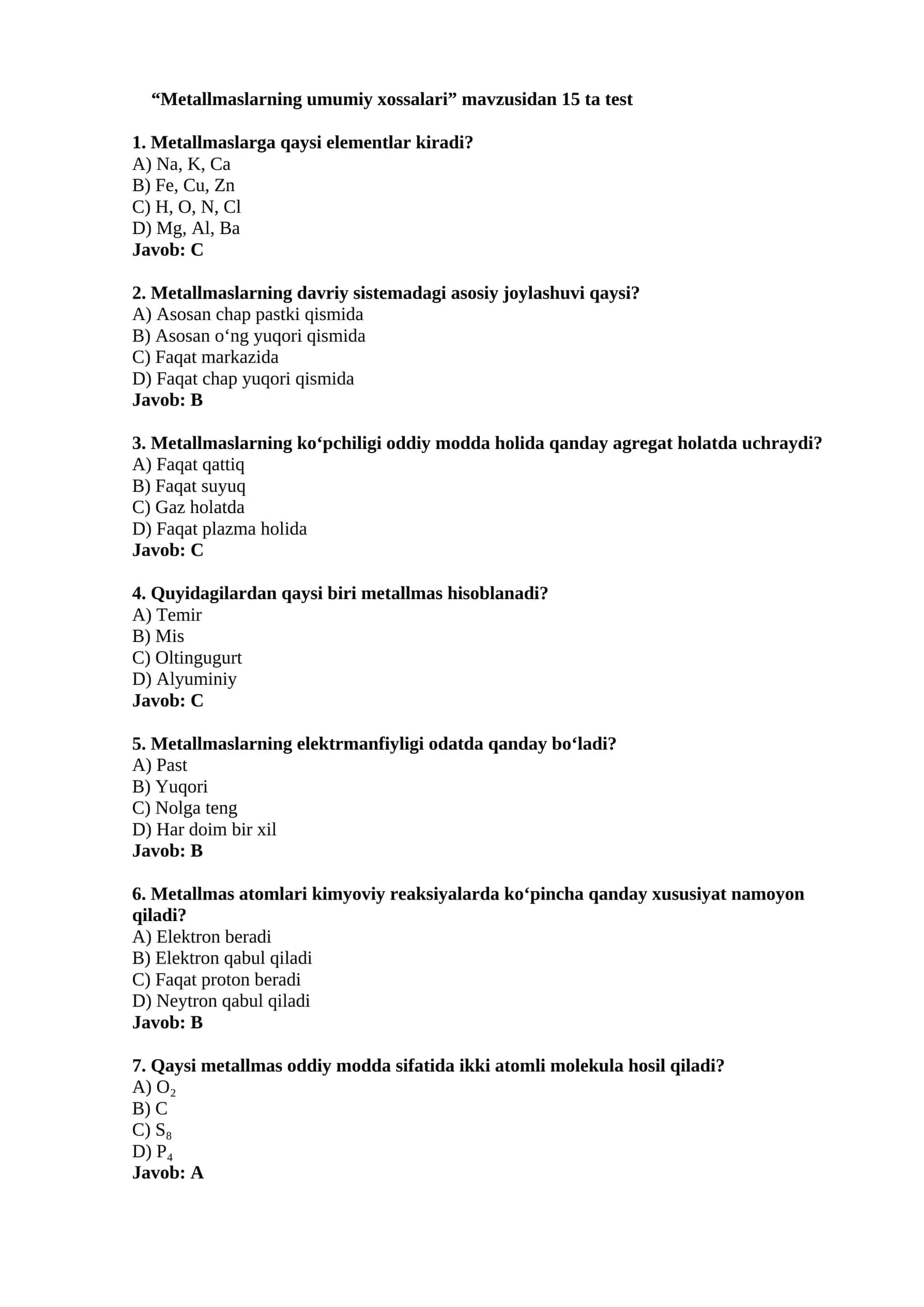 Metallmaslarning umumiy xossalari 1