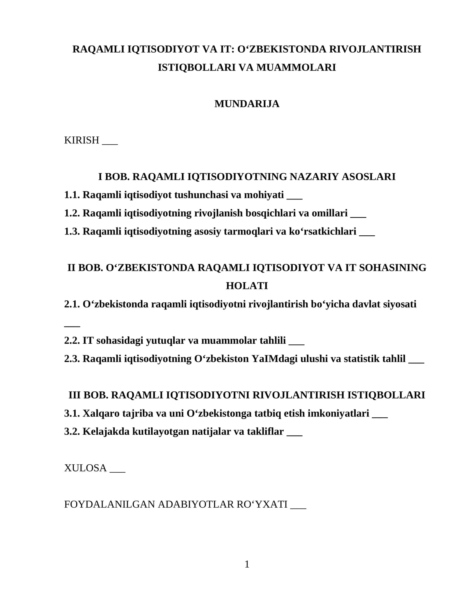 Raqamli iqtisodiyot va IT 1