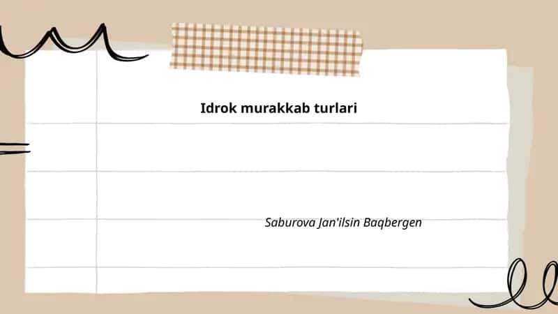 Idrok murakkab turlari 1
