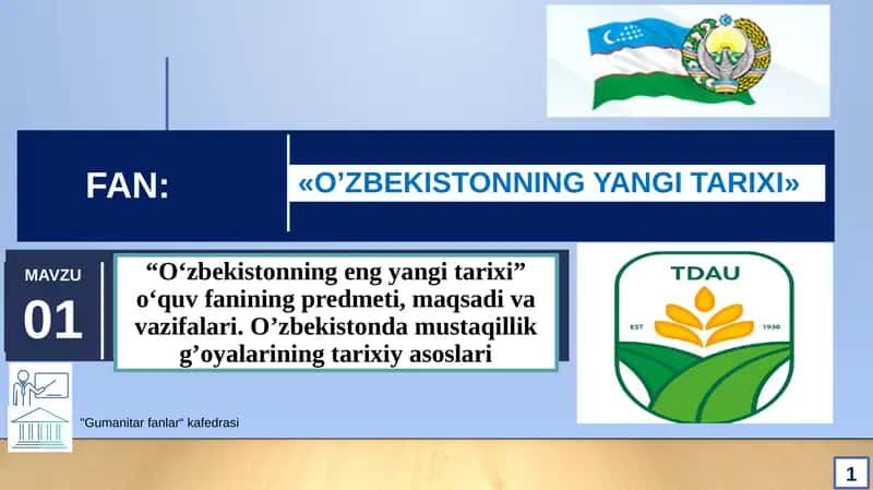 O‘zbekistonning eng yangi tarixi 1