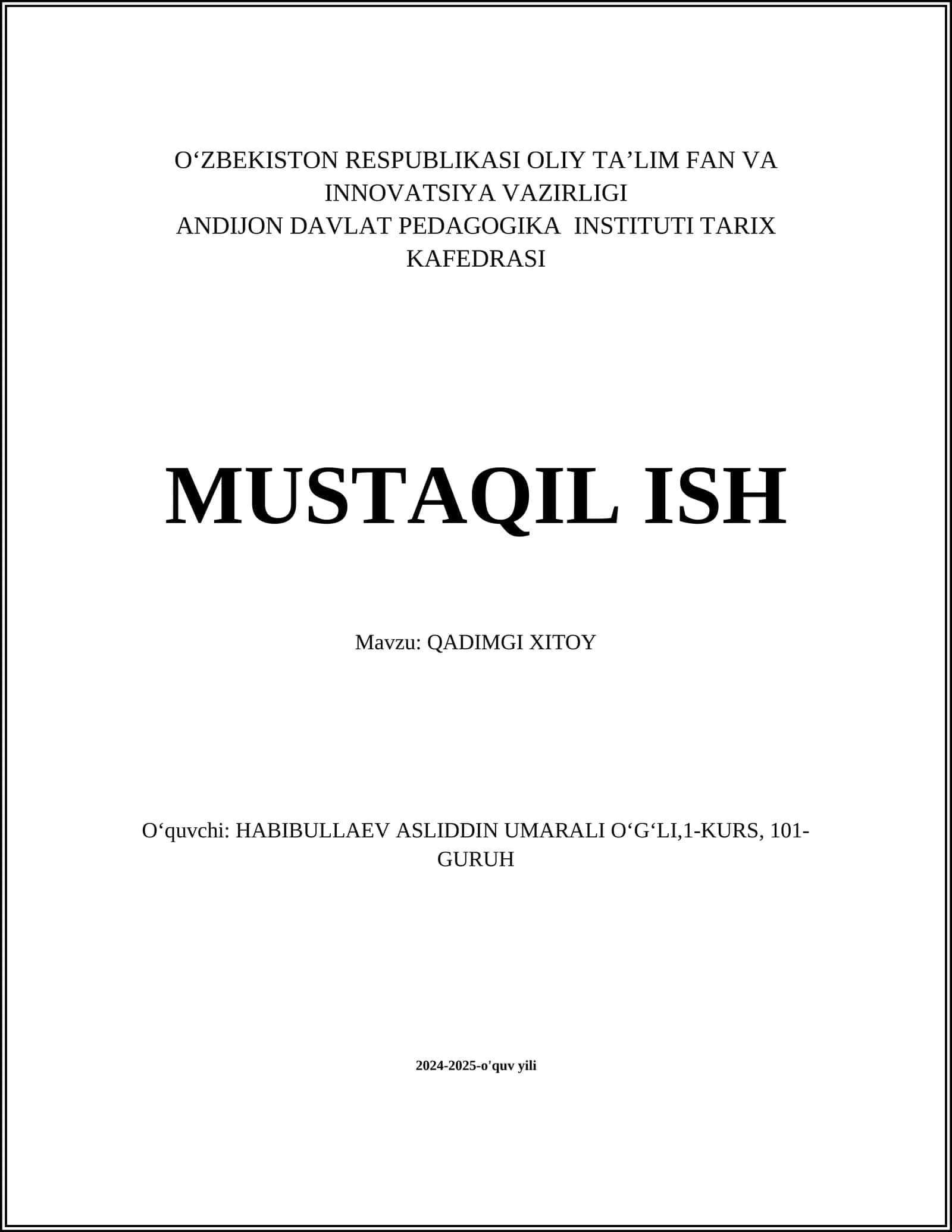 QADIMGI XITOY 1