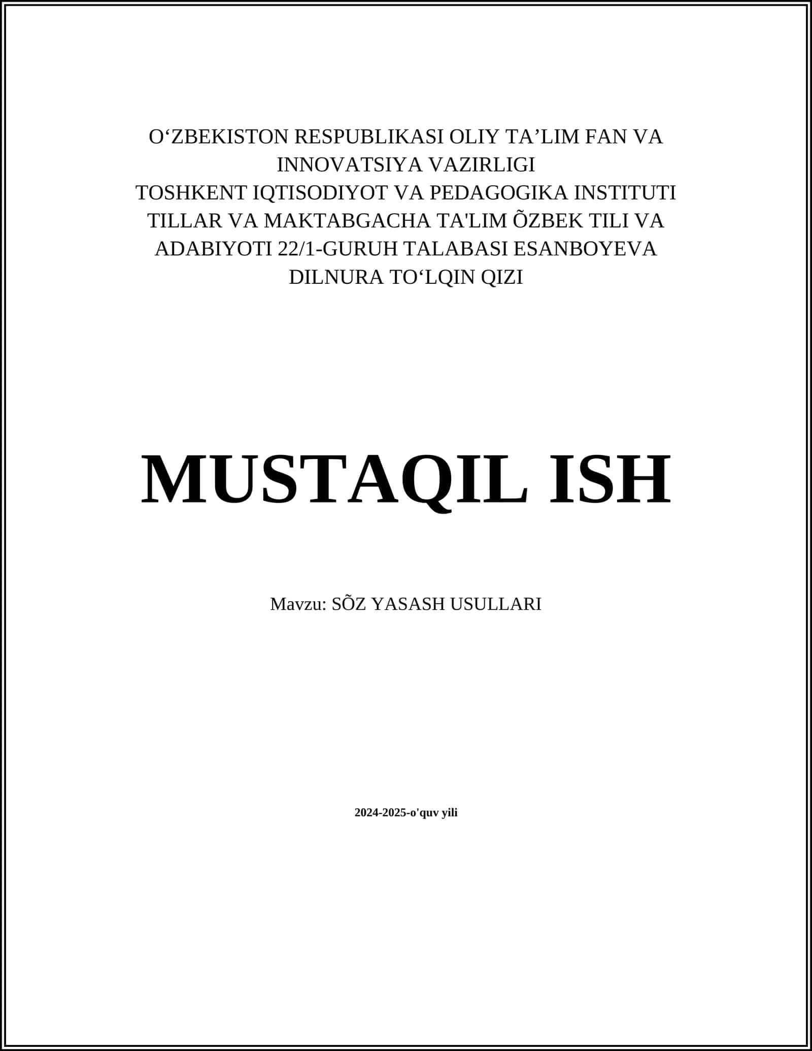SÕZ YASASH USULLARI 1