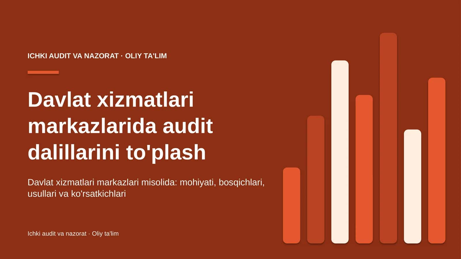 Davlat xizmatlari markazlarida audit dalillarini to'plash 1