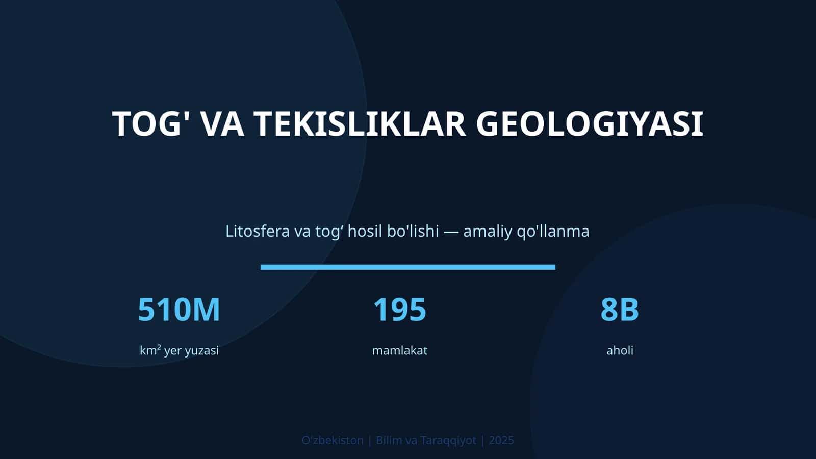 TOG' VA TEKISLIKLAR GEOLOGIYASI 1