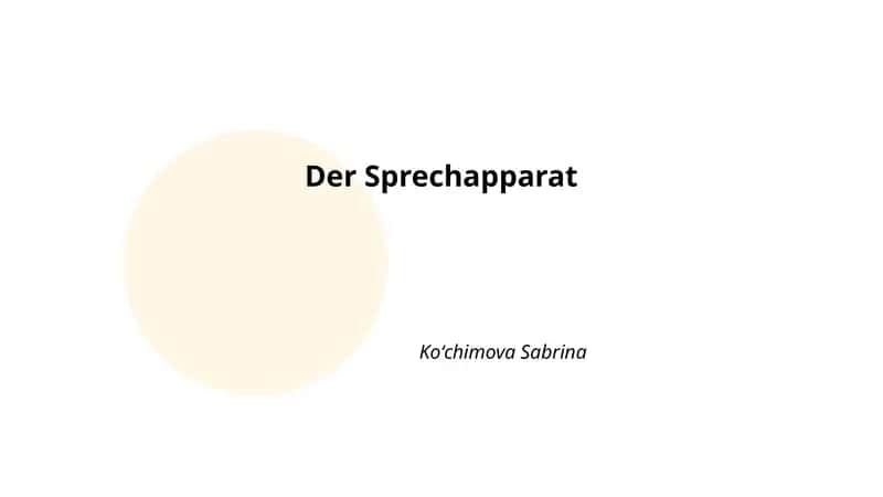 Der Sprechapparat 1