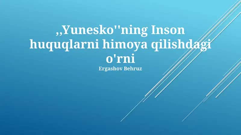 Yunesko huquq bo'yicha 1