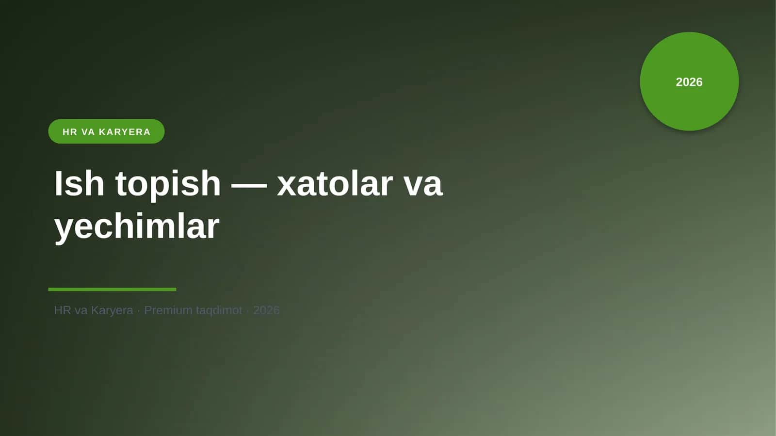 Ish topish — xatolar va yechimlar 1