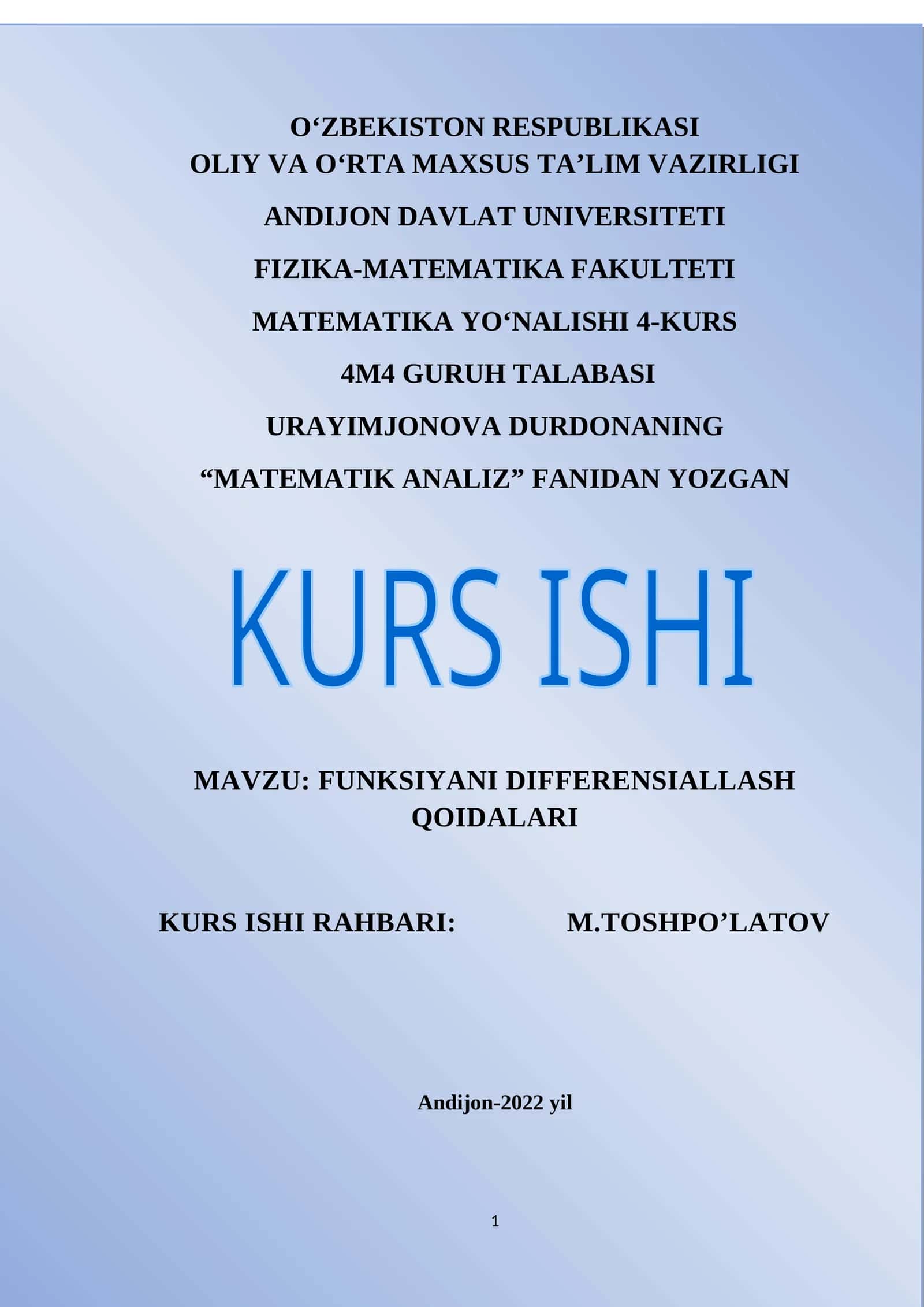 MATEMATIK ANALIZ 1