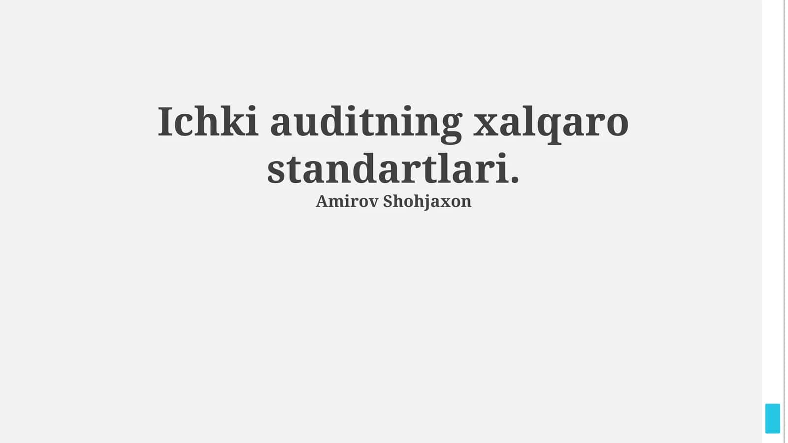 Ichki auditning xalqaro standartlari 1