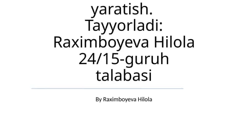 Animatsion lavhalar yaratish 1