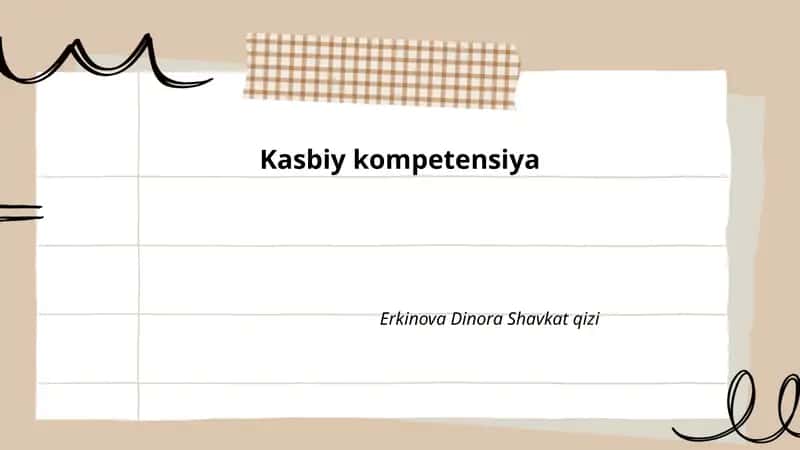Kasbiy kompetensiya 1
