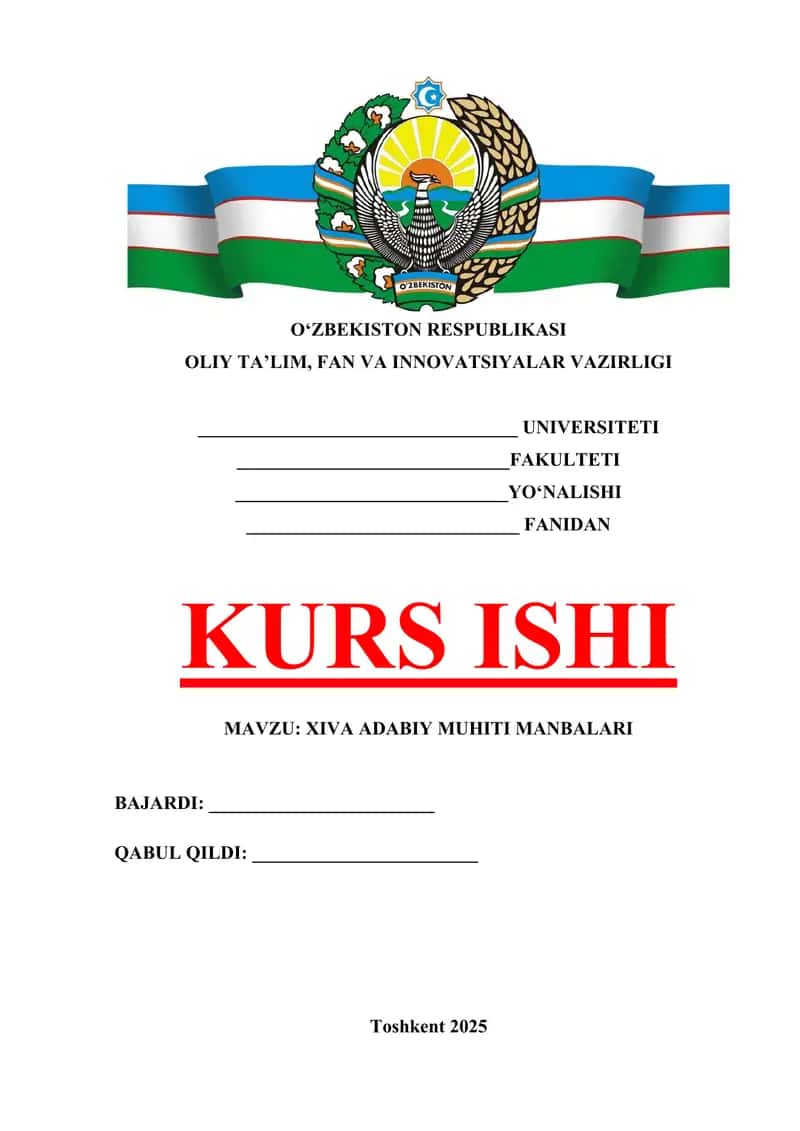 Xiva Adabiy Muhiti Manbalari 1