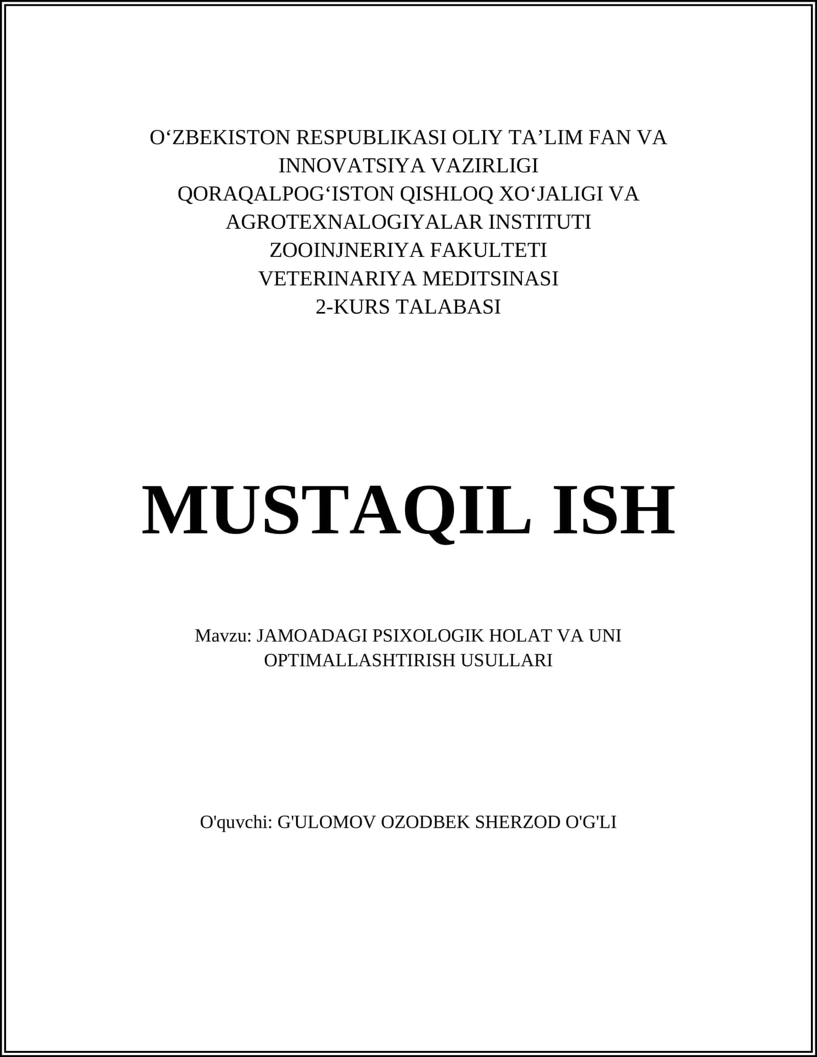 JAMOADAGI PSIXOLOGIK HOLAT VA UNI OPTIMALLASHTIRISH USULLARI 1