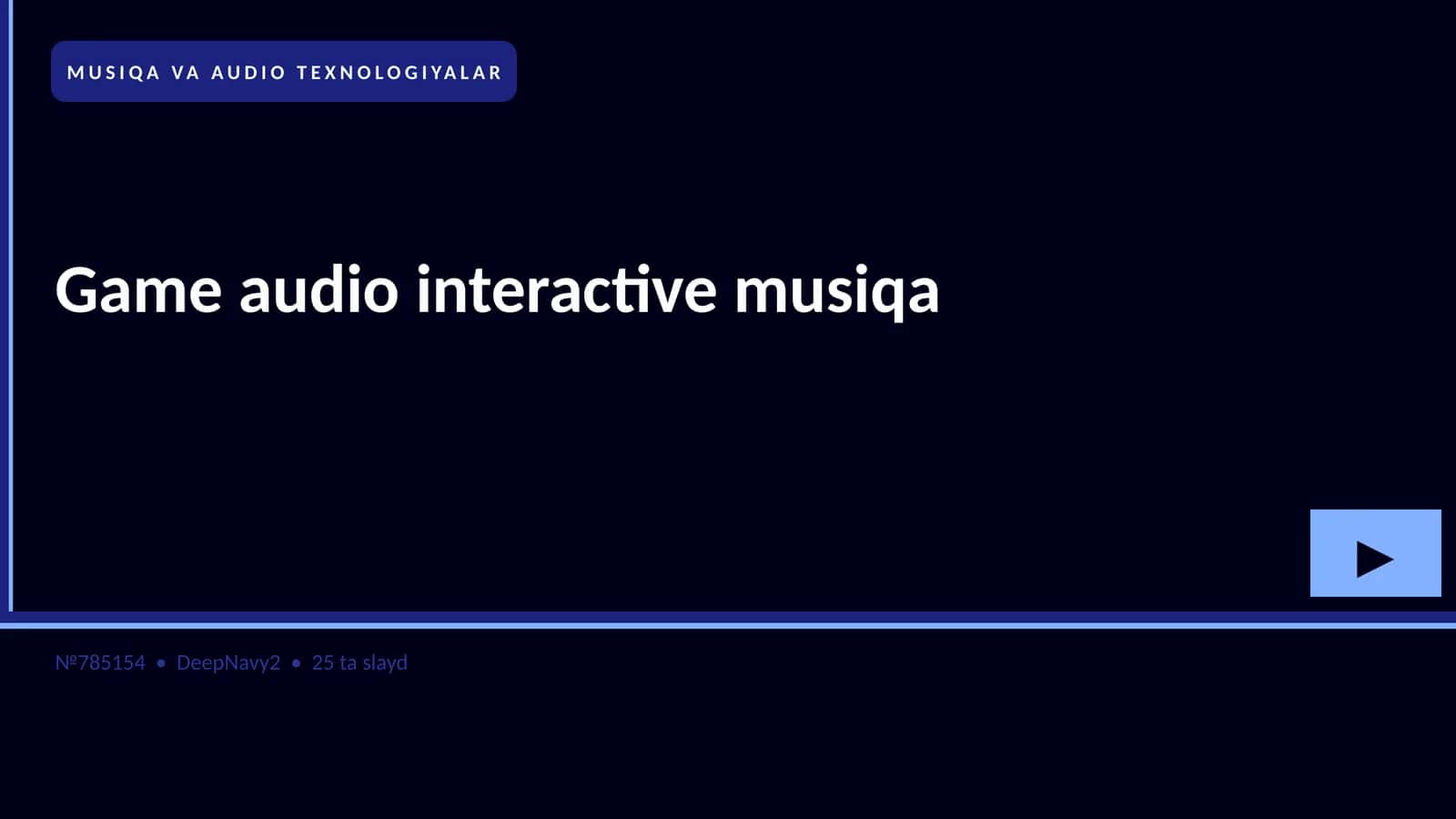 Game audio interactive musiqa 1