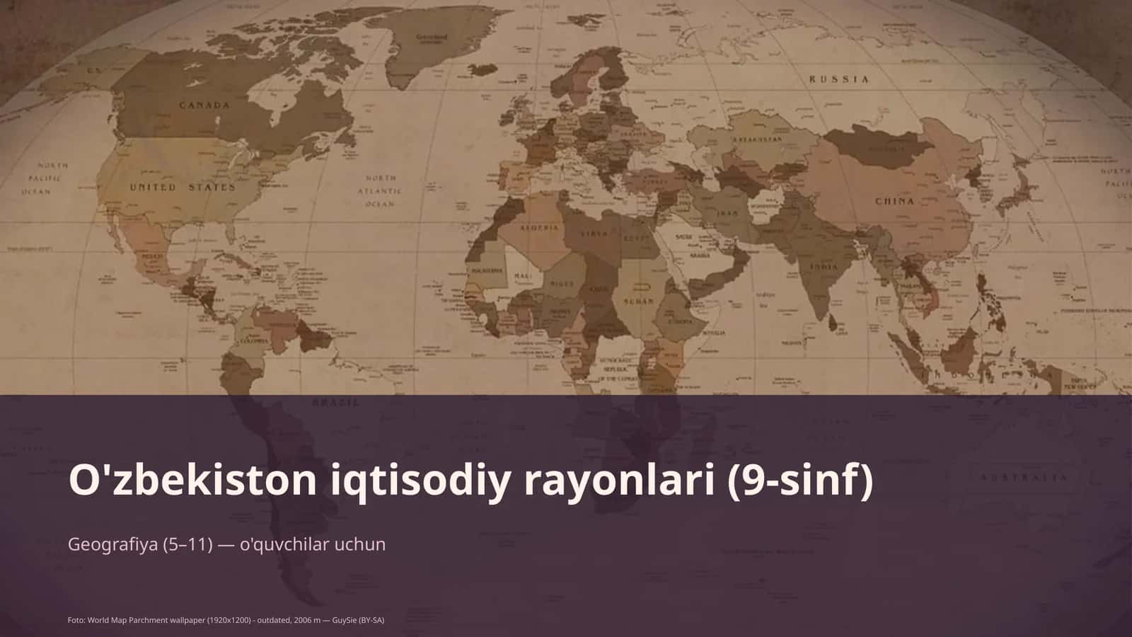 O'zbekiston iqtisodiy rayonlari (9-sinf) 1
