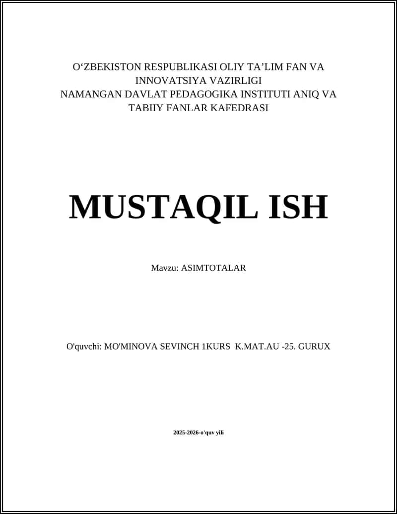 ASIMTOTALAR 1