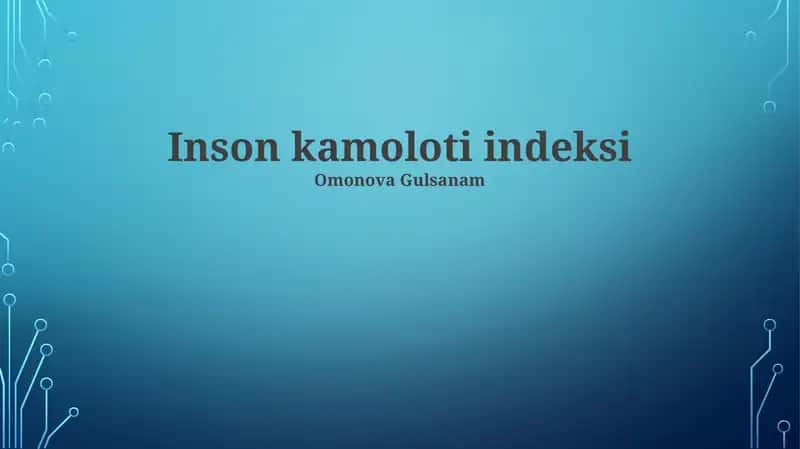 Inson kamoloti indeksi 1