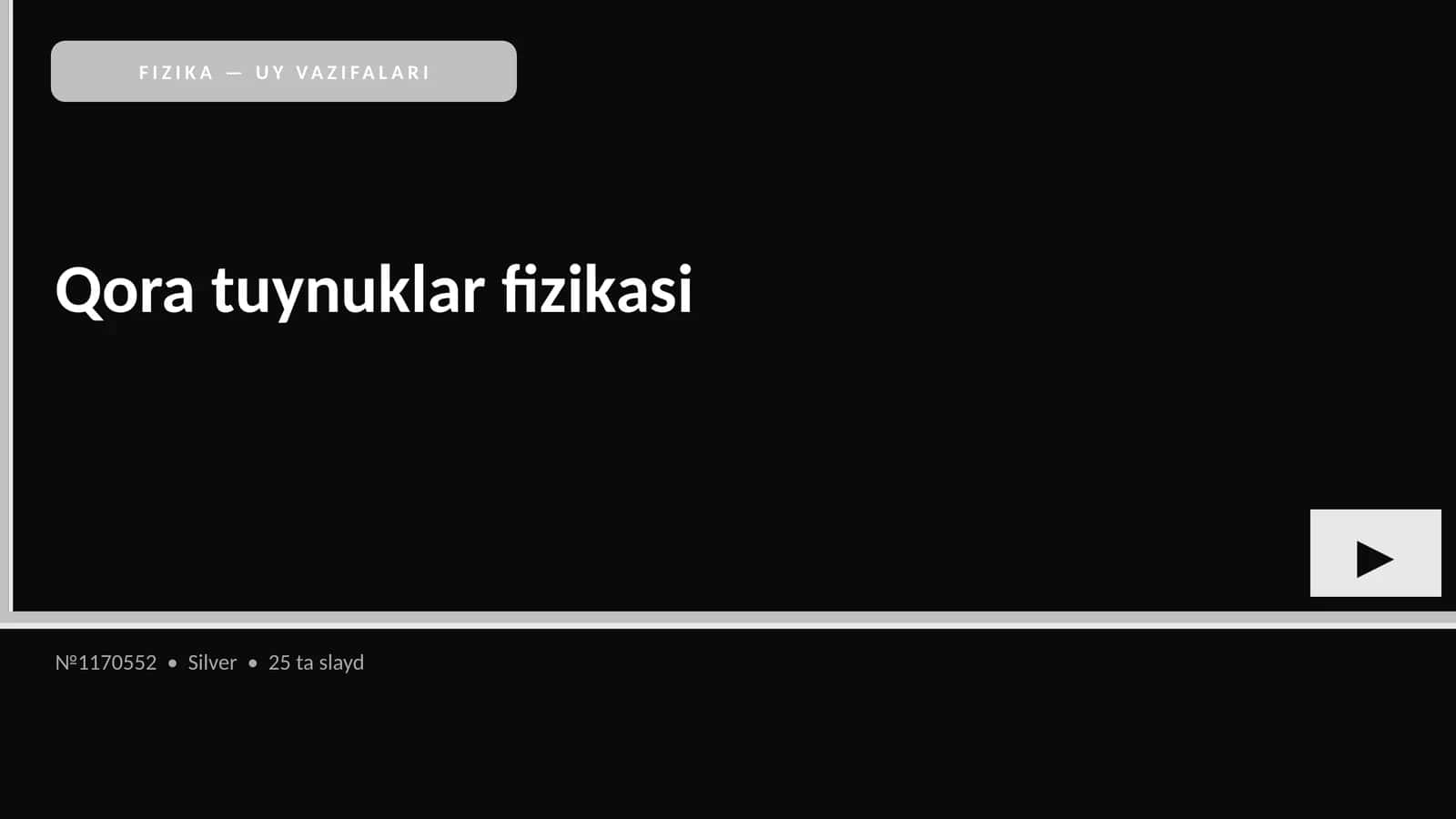 FIZIKA — UY VAZIFALARI 1
