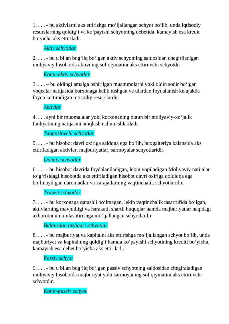 Aktiv schyotlar 1