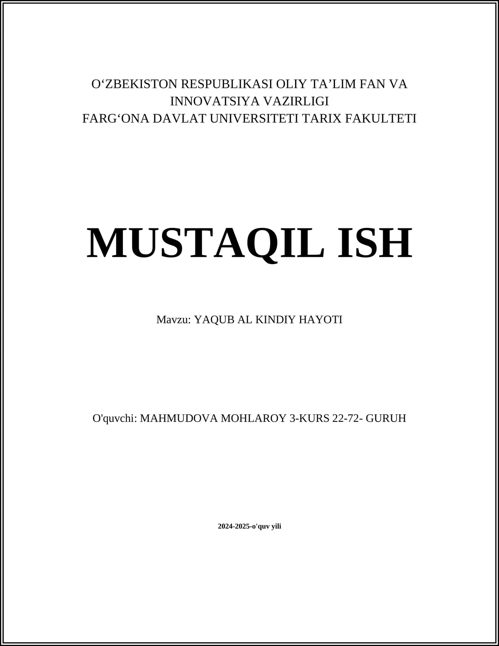 YAQUB AL KINDIY HAYOTI 1