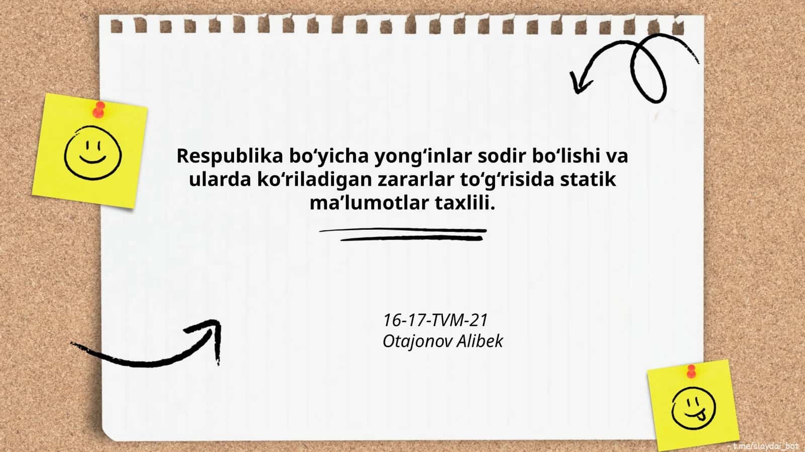 Respublika bo‘yicha yong‘inlar sodir bo‘lishi va ularda ko‘riladigan zararlar to‘g‘risida statik ma’lumotlar taxlili 1