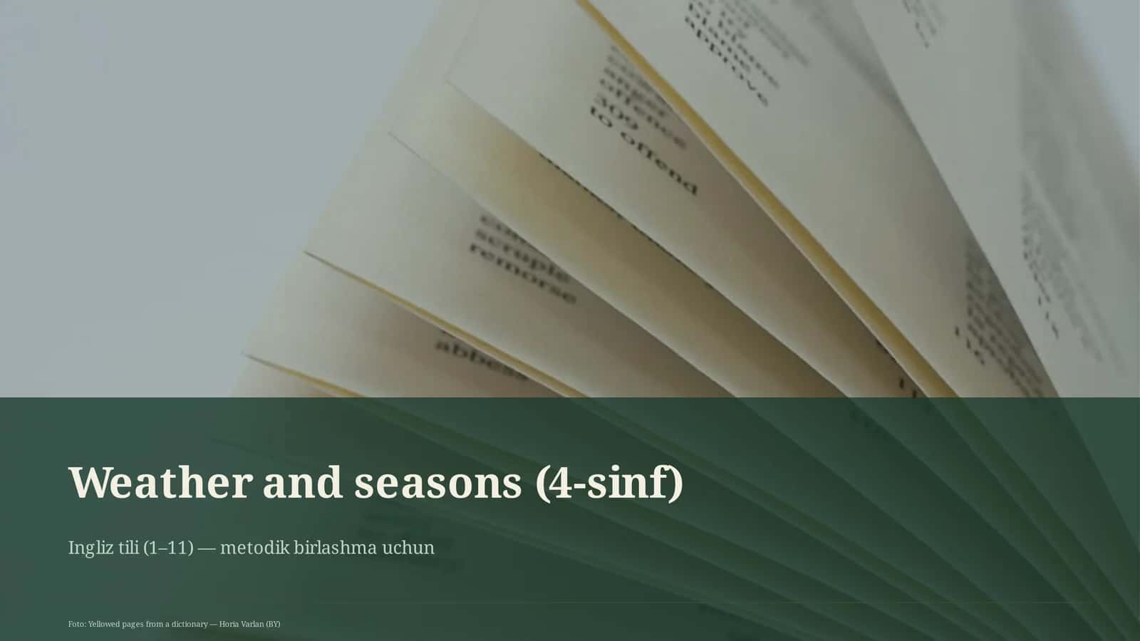 Weather and seasons (4-sinf) 1