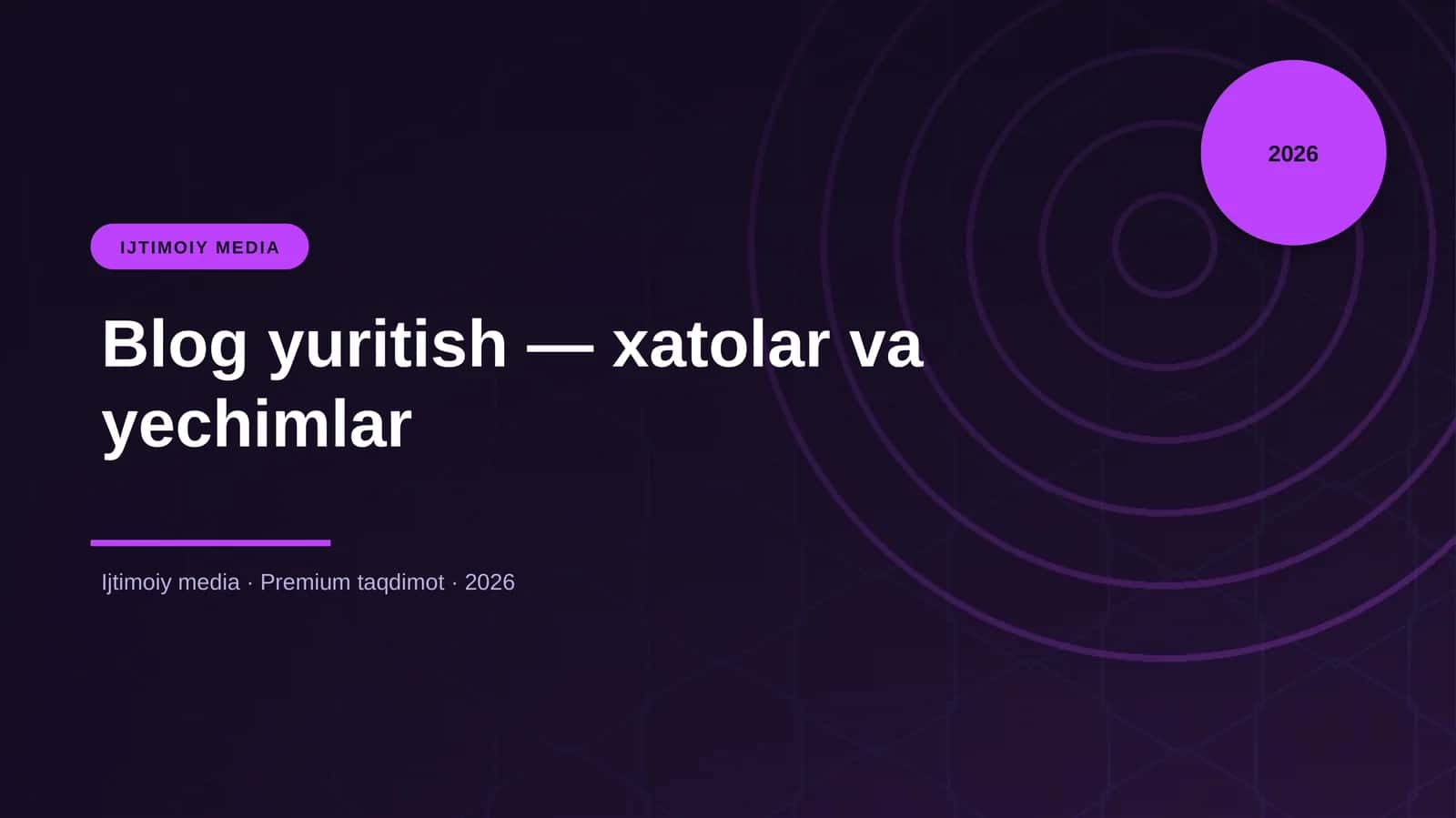 Blog yuritish — xatolar va yechimlar 1