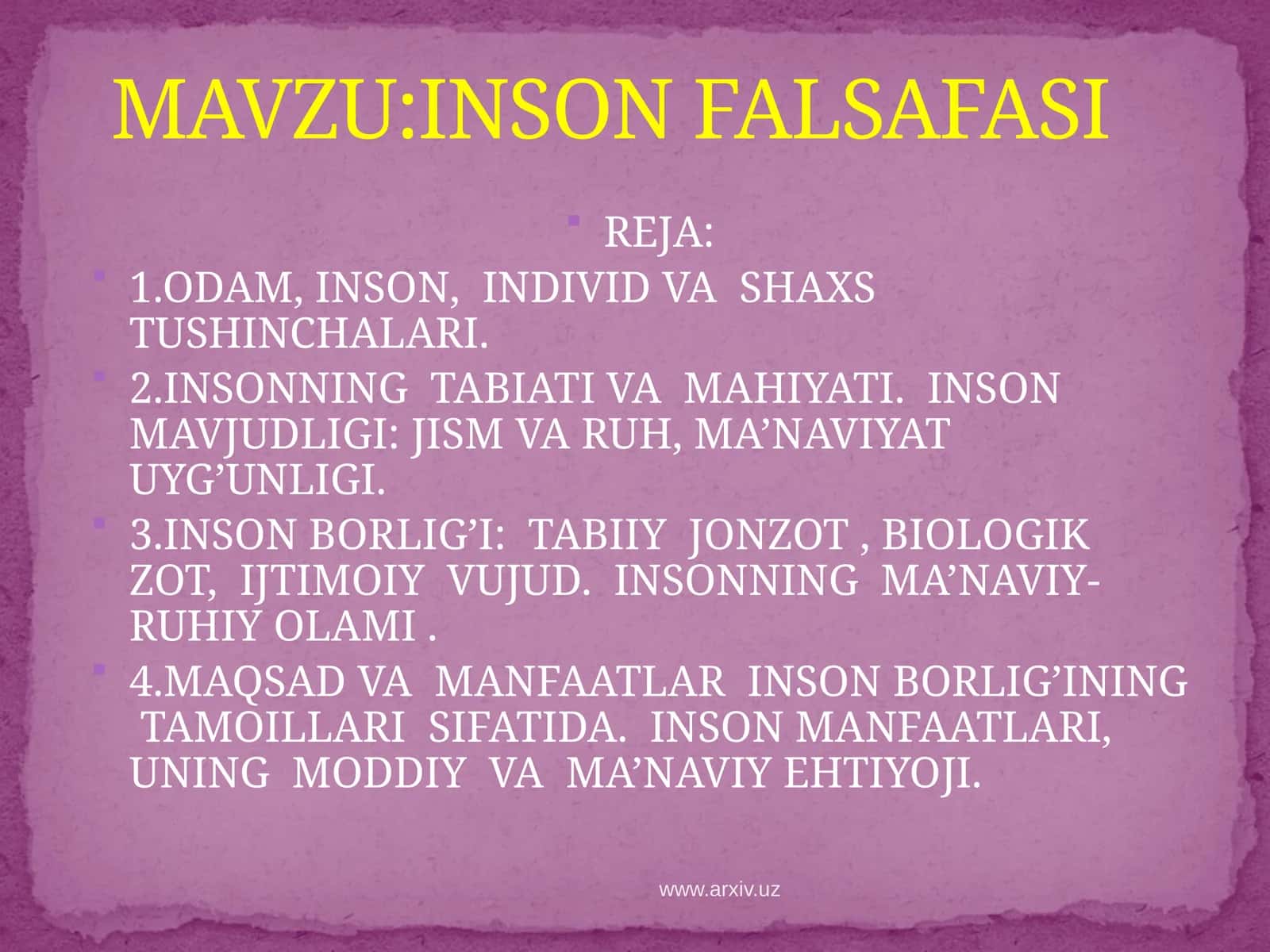 INSON FALSAFASI 1