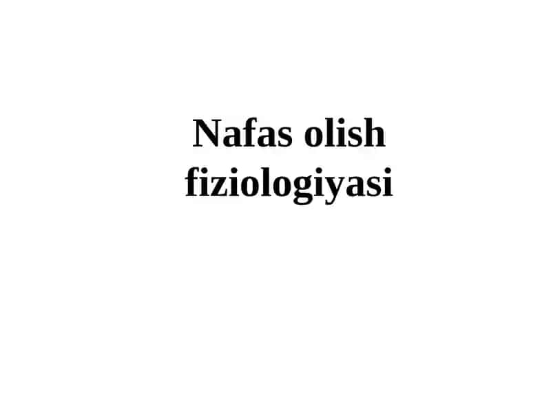 Nafas olish fiziologiyasi