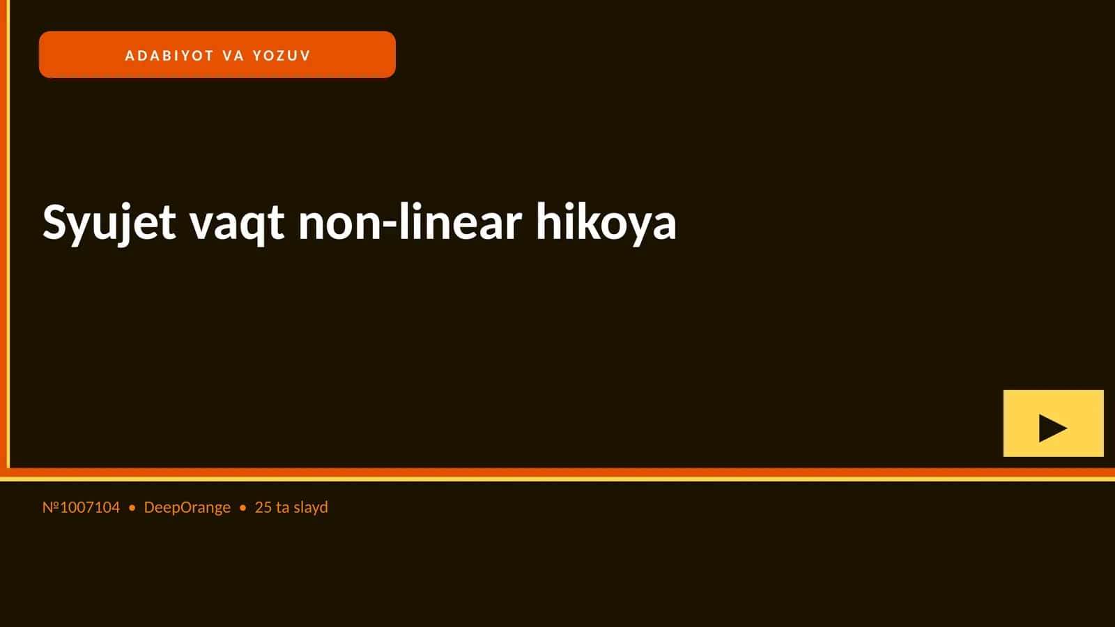 Syujet vaqt non-linear hikoya 1