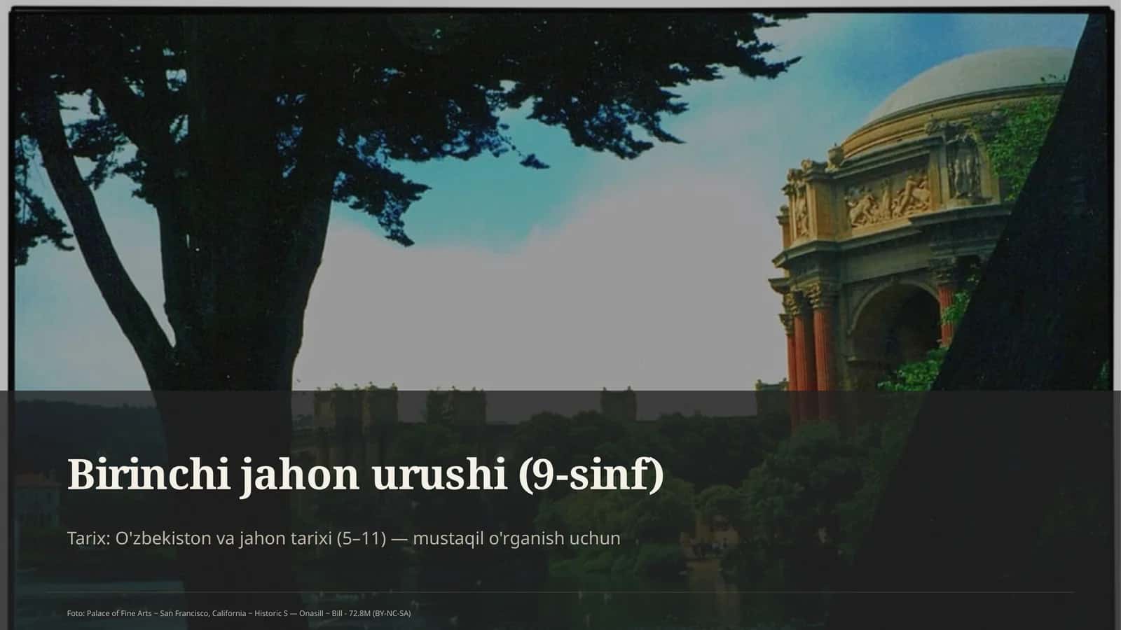 Birinchi jahon urushi (9-sinf) 1