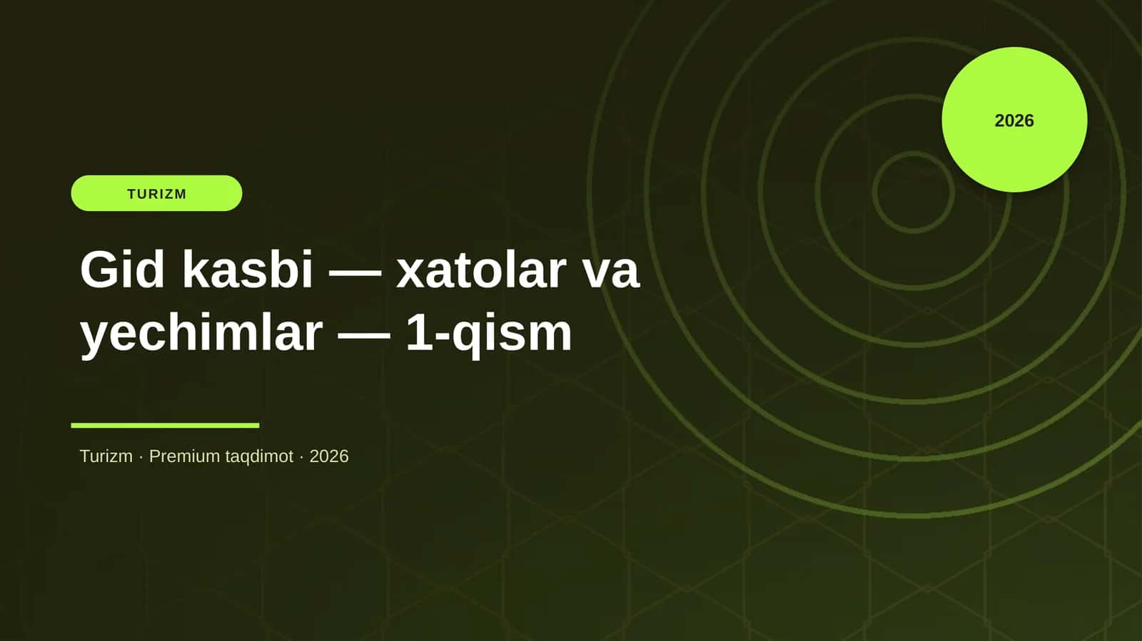 Gid kasbi — xatolar va yechimlar — 1-qism 1