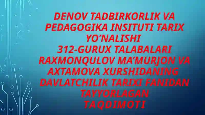 O'zbekistonning yangi tarixi