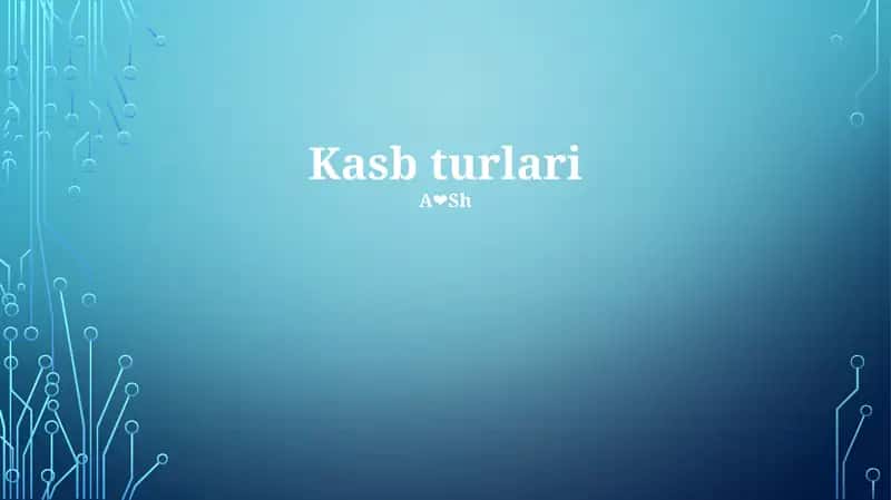Kasb turlari 1