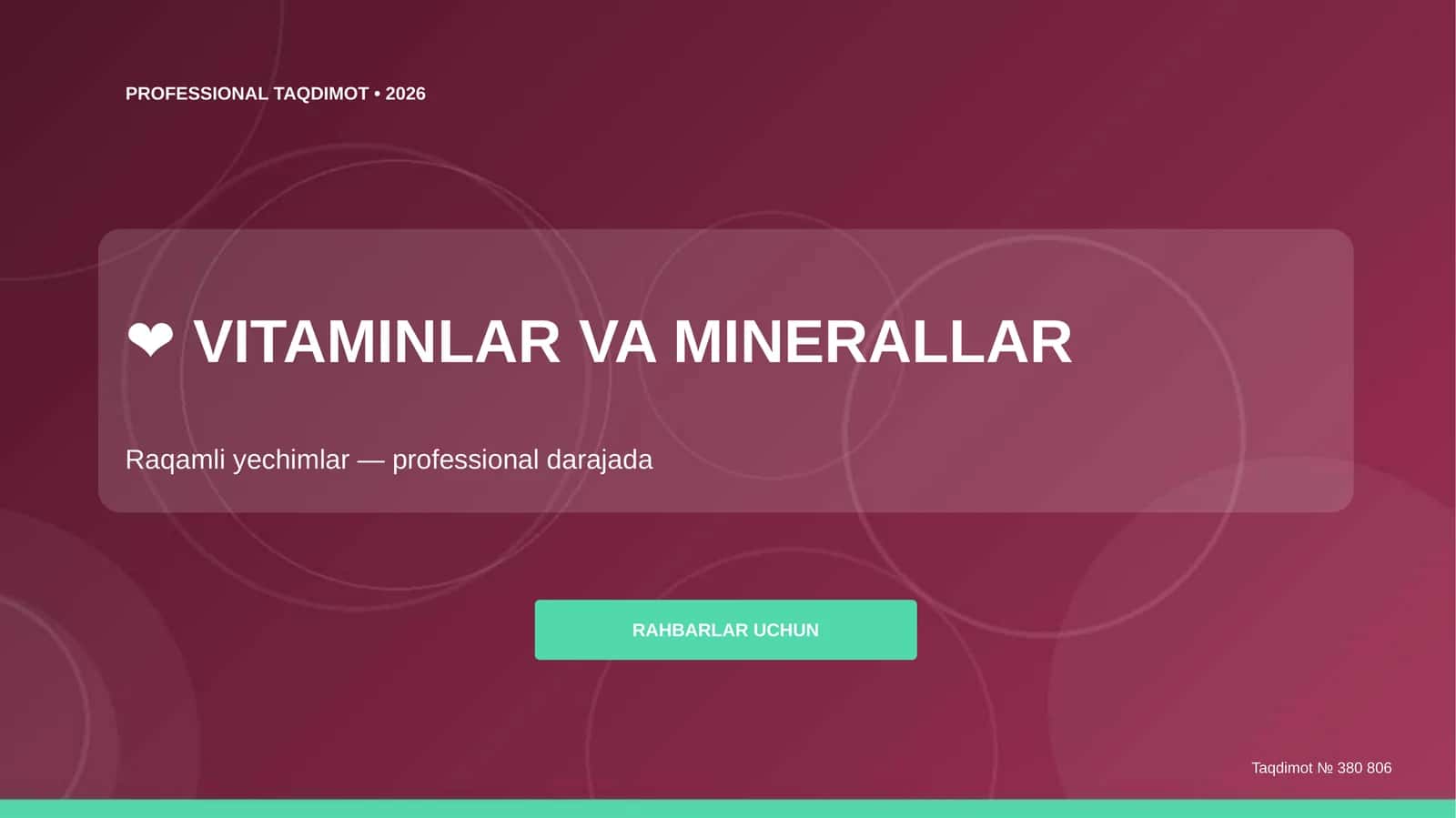 VITAMINLAR VA MINERALLAR 1