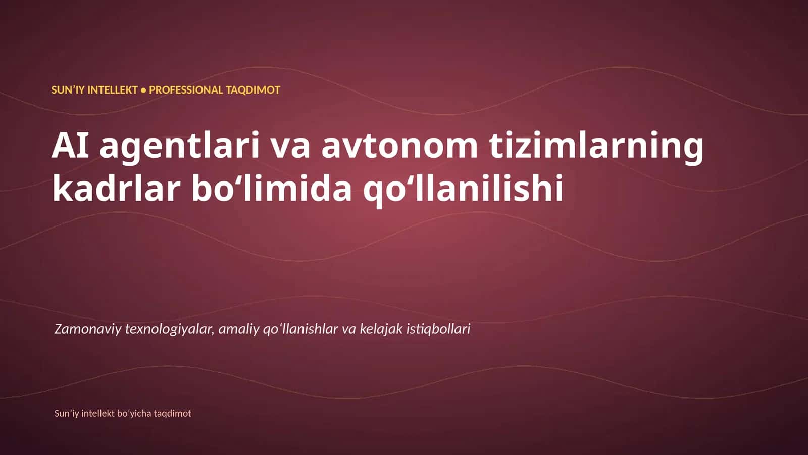 SUNʼIY INTELLEKT • PROFESSIONAL TAQDIMOT 1