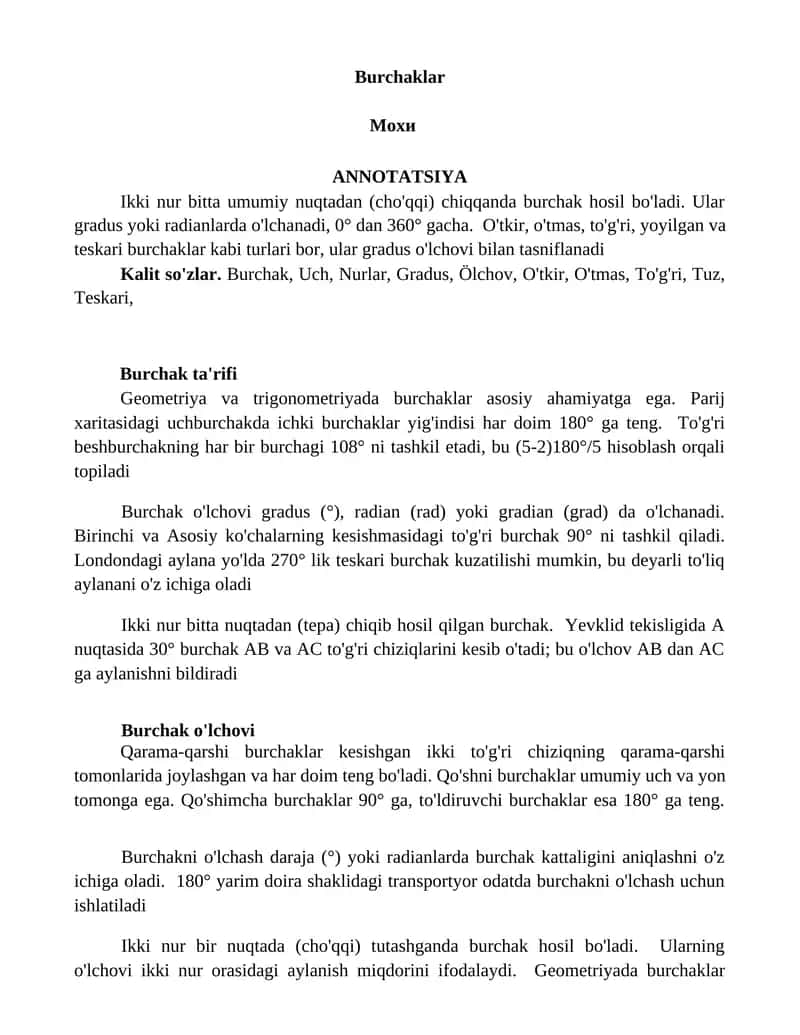 Burchaklar 1