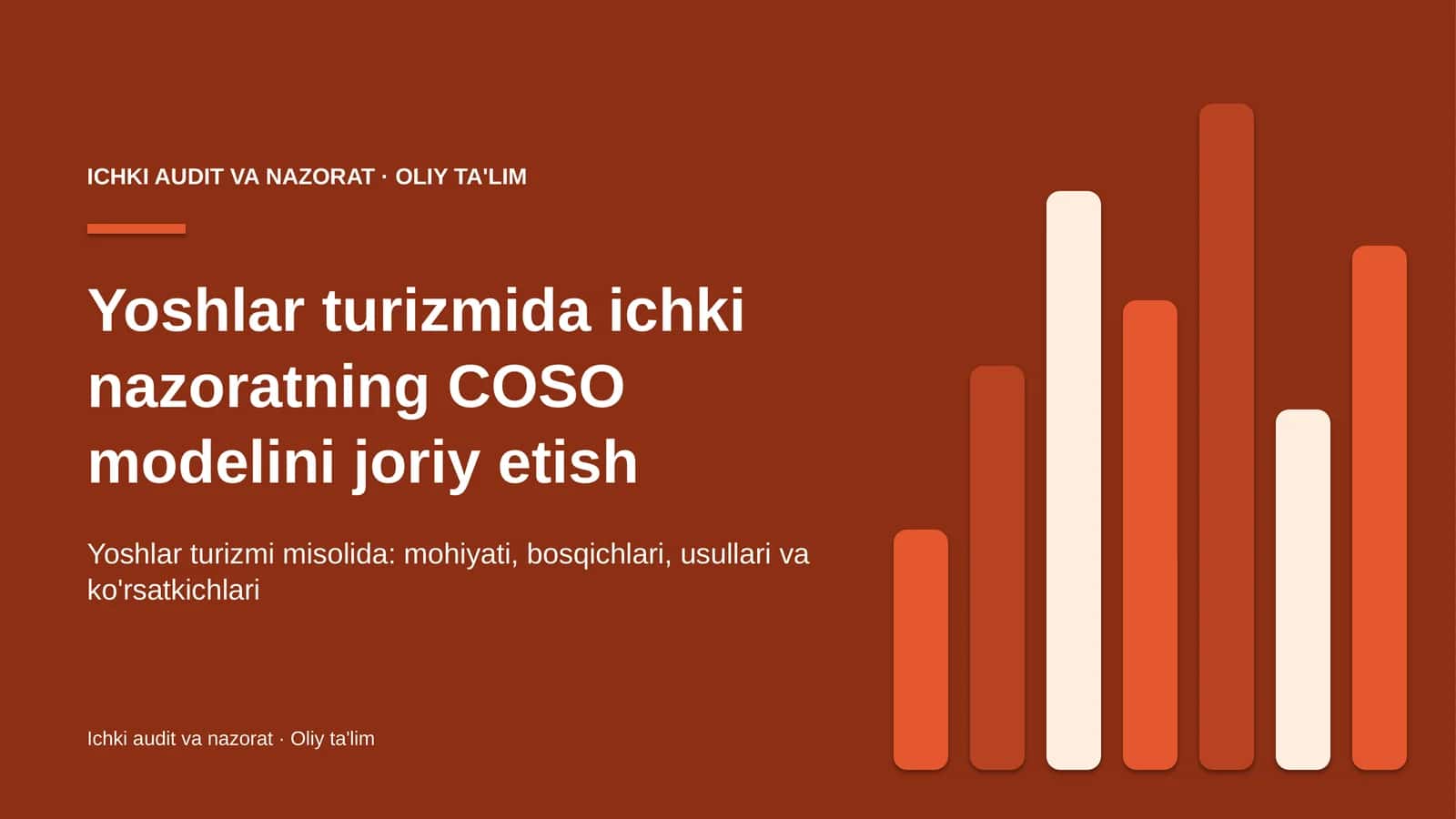 Yoshlar turizmida ichki nazoratning COSO modelini joriy etish 1