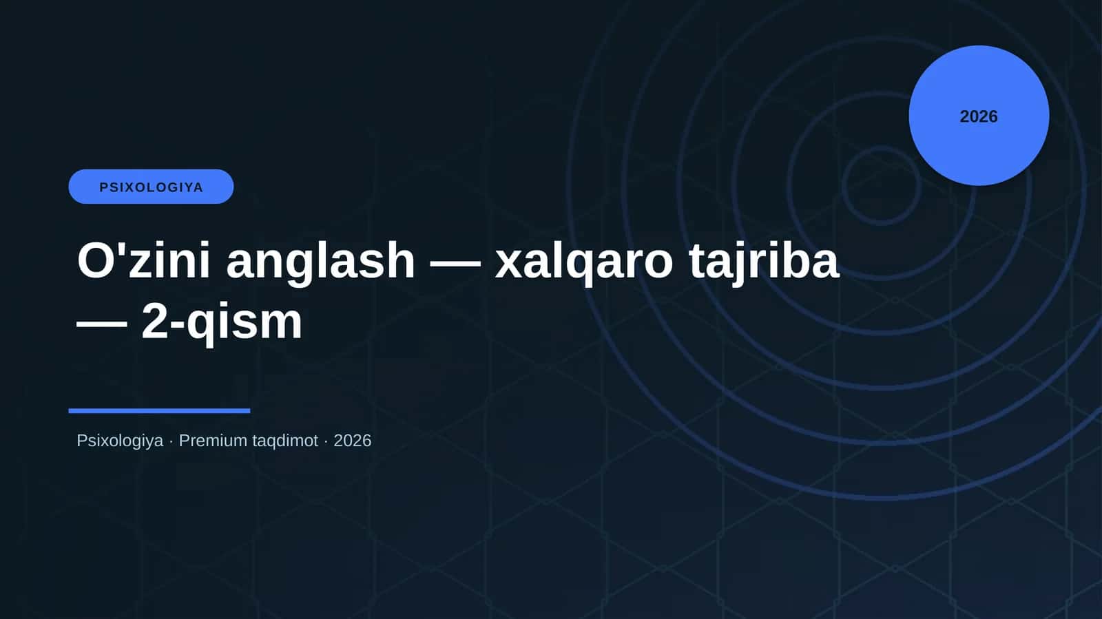 O'zini anglash — xalqaro tajriba — 2-qism 1